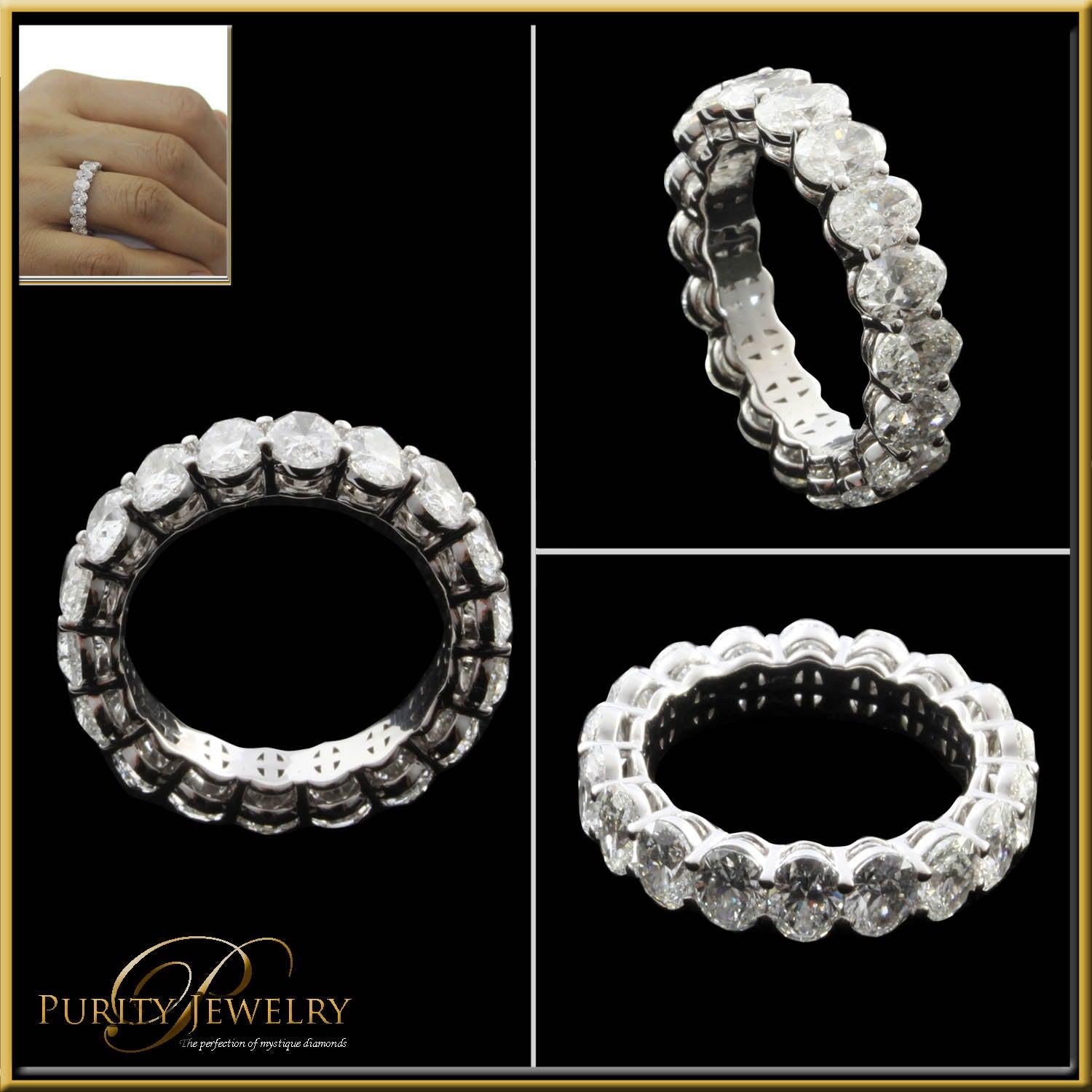 For Sale:  Oval Cut Diamond 0.30 Carat Eternity Ring in 18 Karat Gold 4