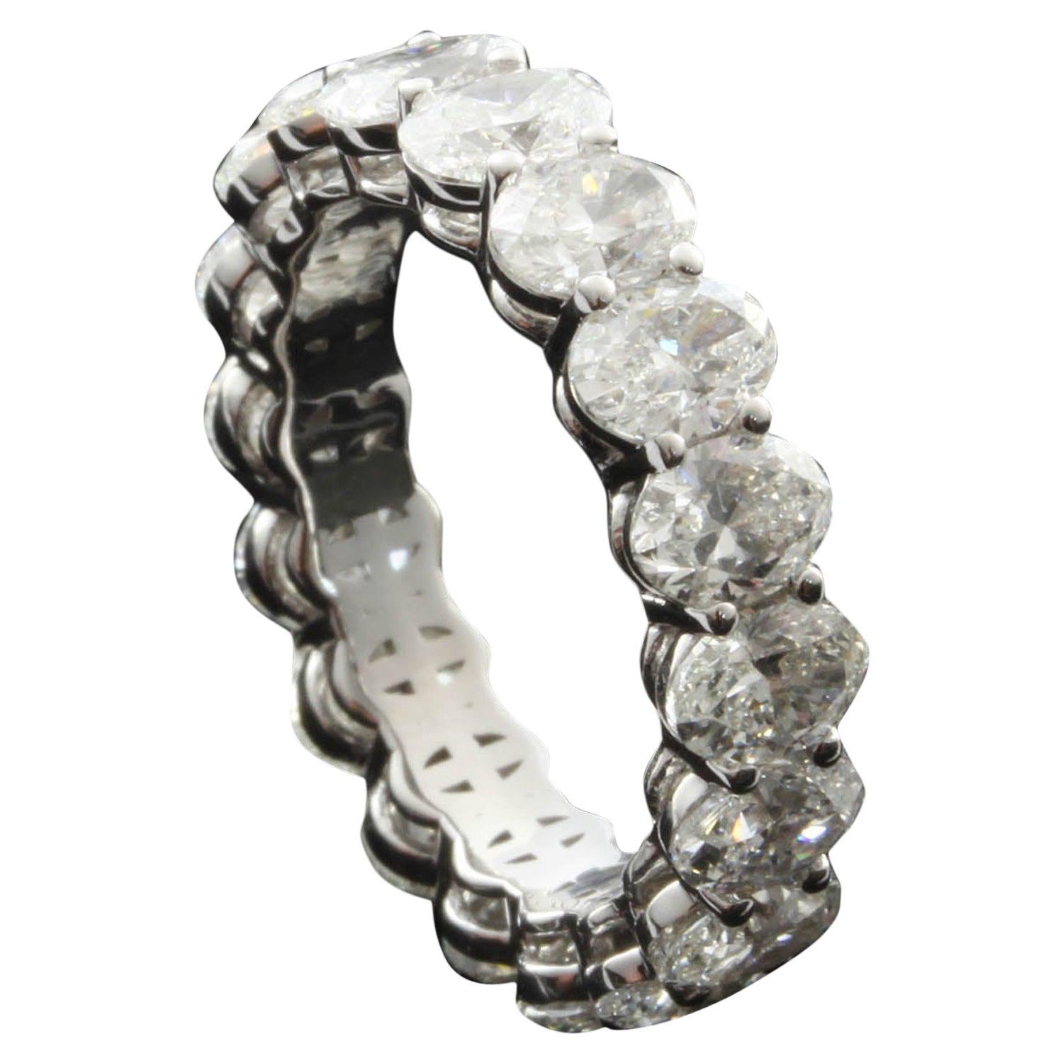 For Sale:  Oval Cut Diamond 0.30 Carat Eternity Ring in 18 Karat Gold