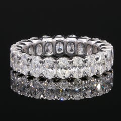 Oval Cut Diamond 1/5 Carat Each Stone Eternity Ring in 18 Karat Gold