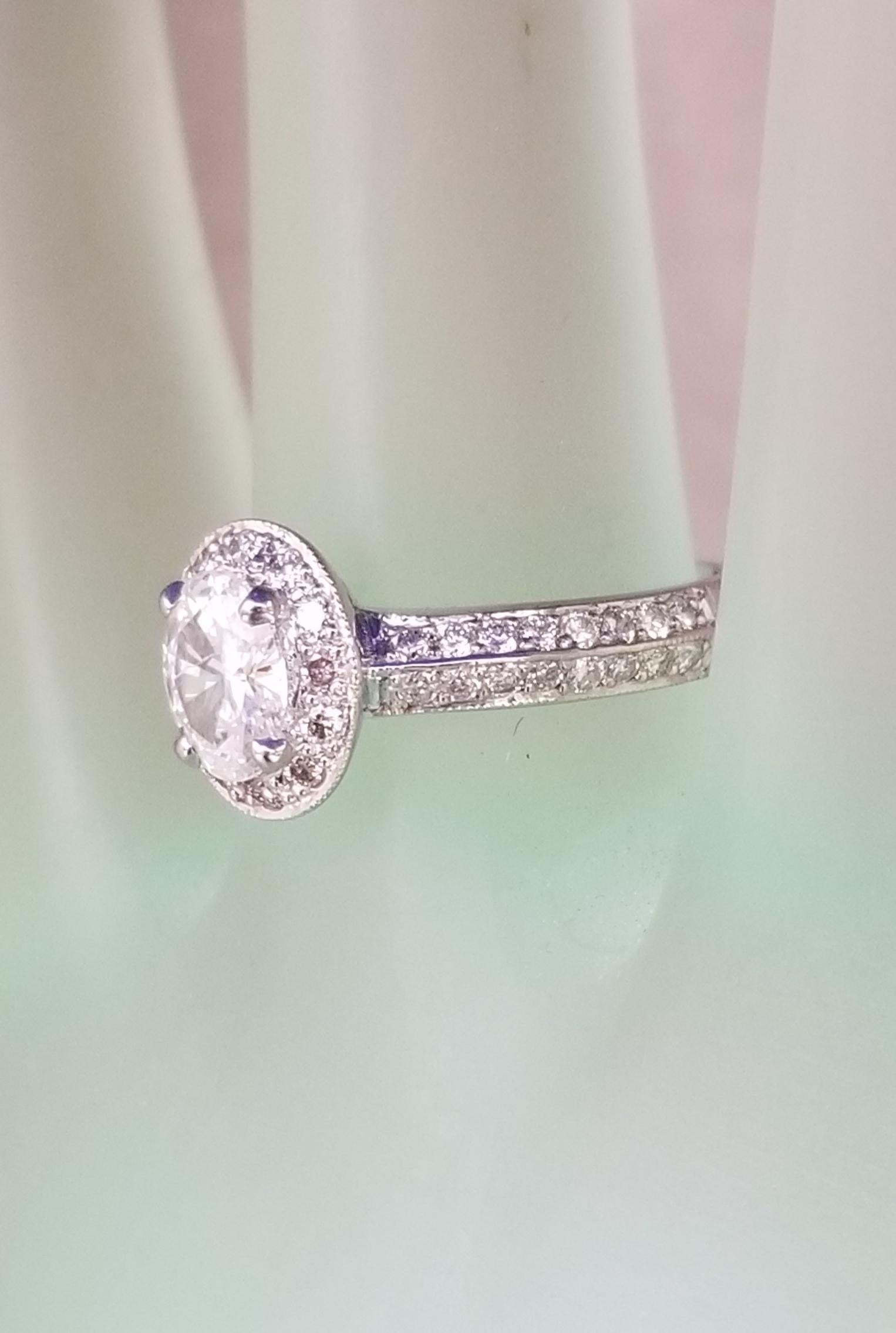 Oval Cut Diamond 1.15cts total weight  in Halo For Sale 1