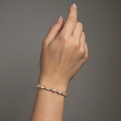Oval Cut Diamond 14K (or 18k upon request) Gold Tennis Bracelet