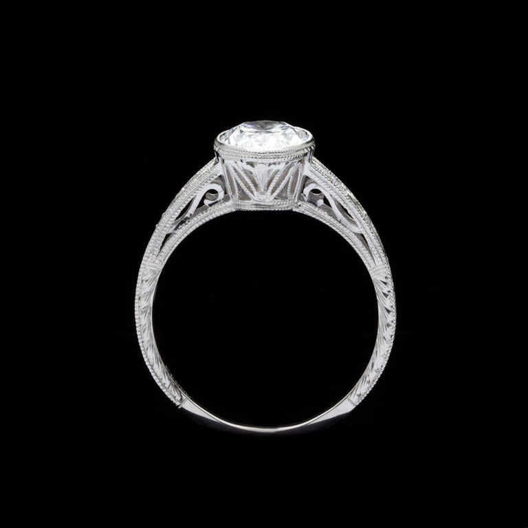 Oval Cut Diamond Art Deco Style Engagement Ring at 1stDibs | art deco ...