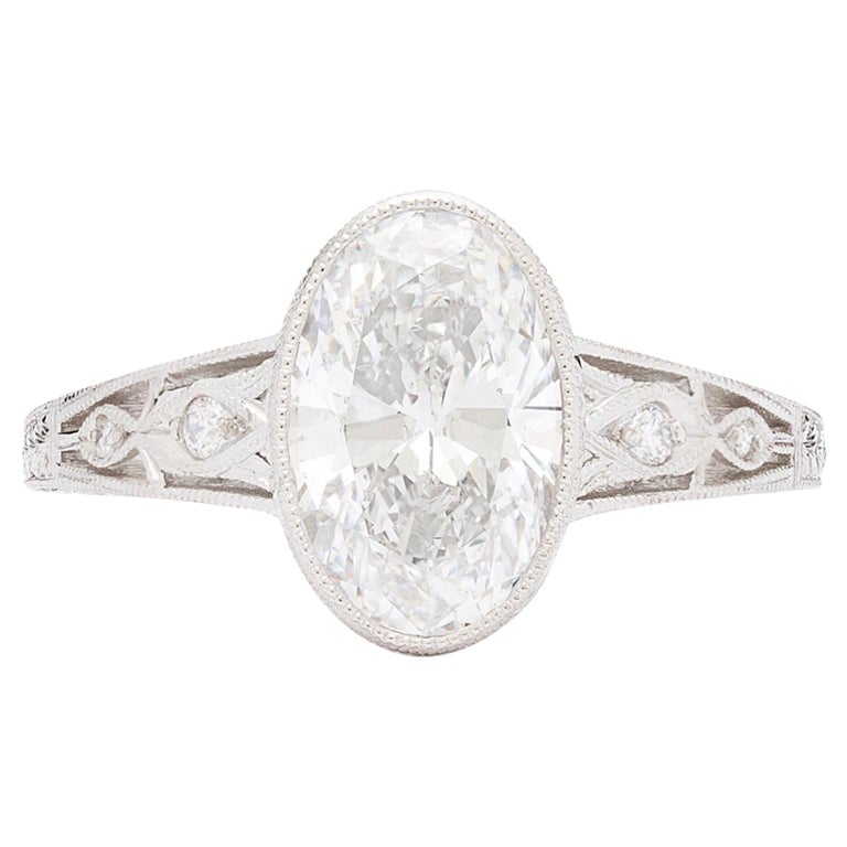 Oval Cut Diamond Art Deco Style Engagement Ring at 1stDibs | art deco oval  engagement rings, oval art deco engagement rings, art deco oval diamond ring