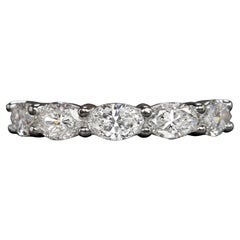 Anillo de diamantes talla brillante oval Anillo de boda de eternidad