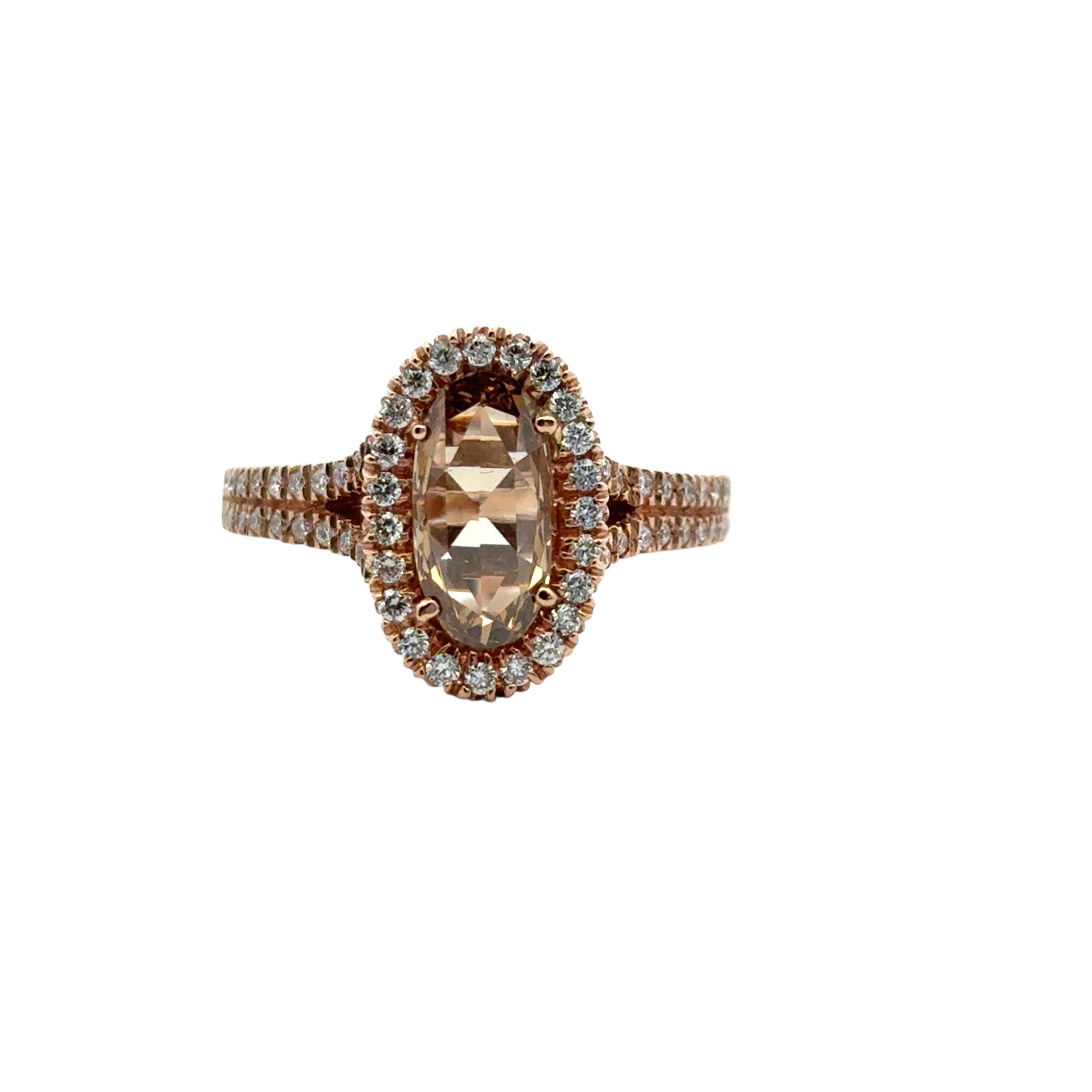 Oval Cut Diamond Halo Engagement Ring in vendita 8