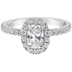 Roman Malakov Oval Cut Diamond Halo Engagement Ring