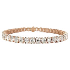 Bracelet tennis en or rose 18 carats avec diamants taille ovale  Arnav (13.2ct VVS)