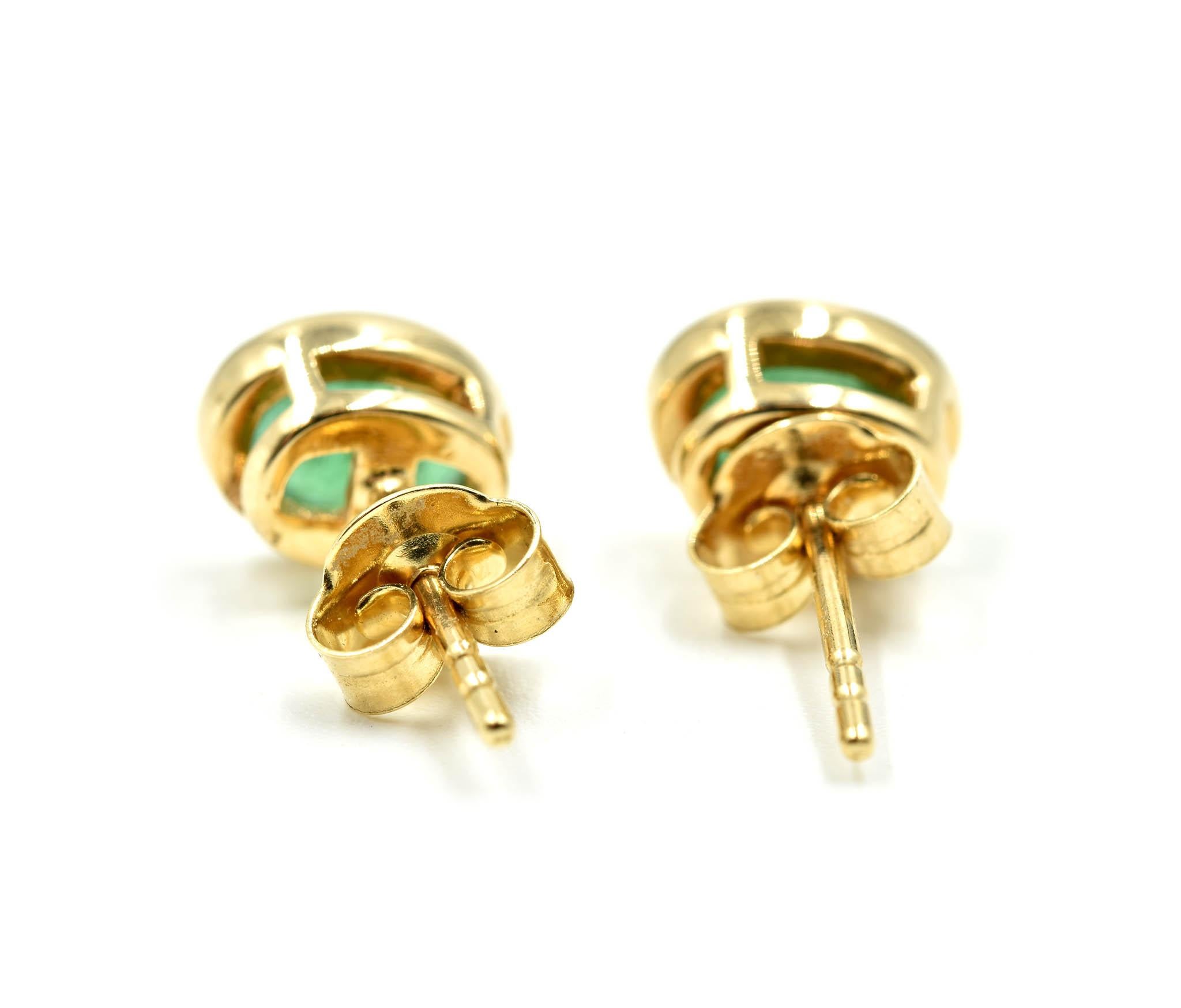 emerald bezel earrings