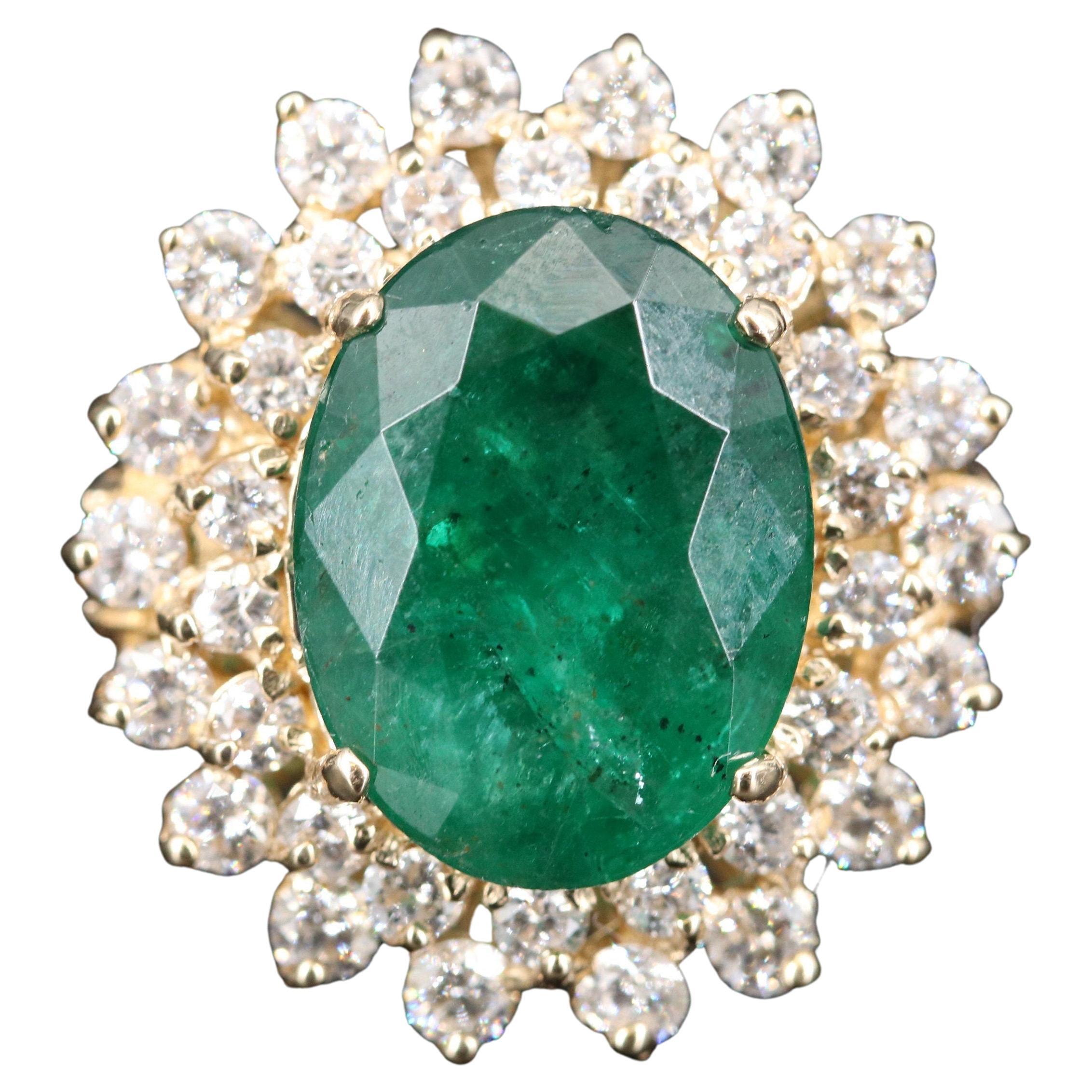 Customizable Emerald Cut Emerald Engagement Ring, Vintage Emerald