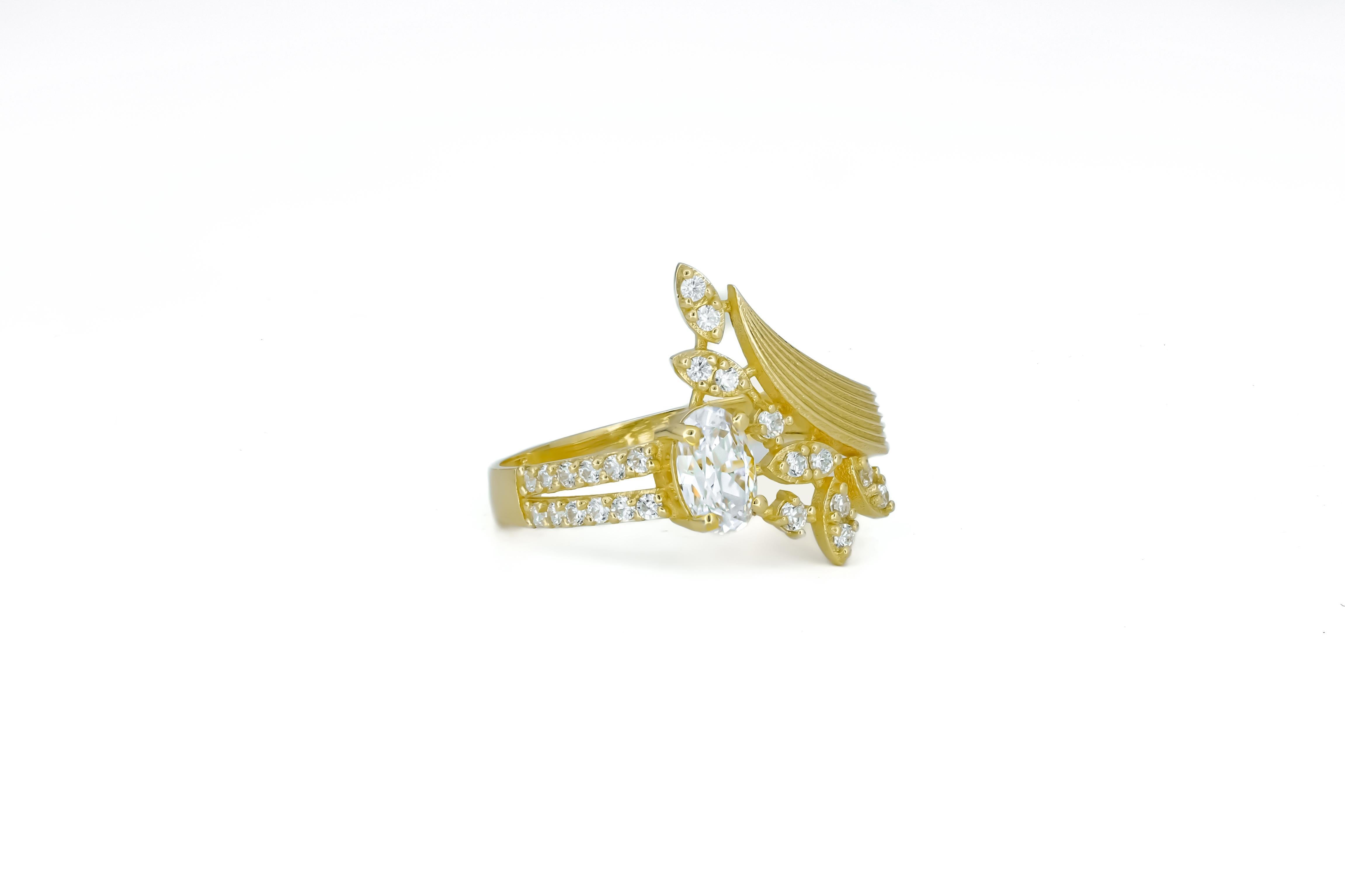 in vendita:  Anello con moissanite taglio ovale in oro 14k 2