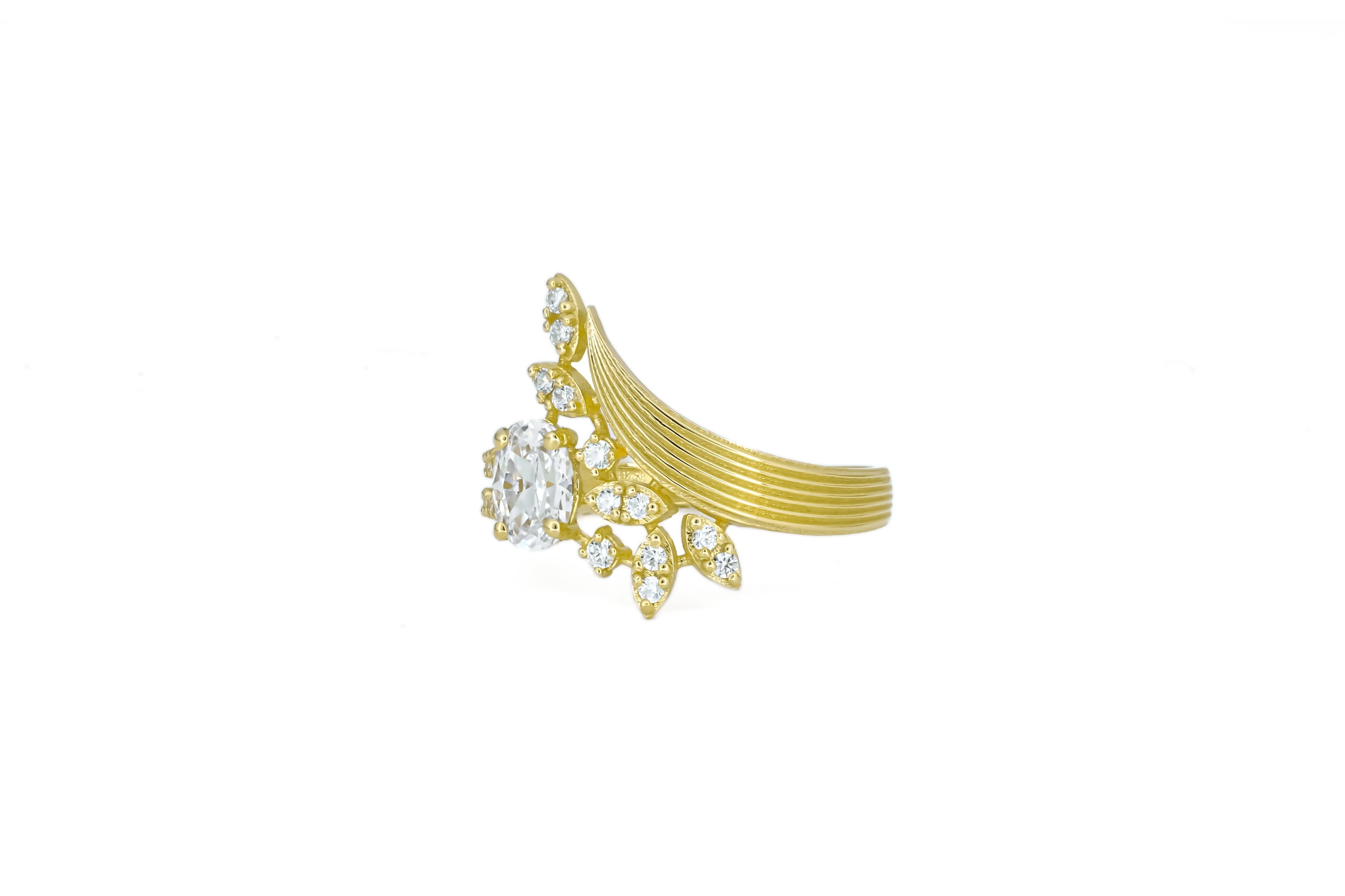 in vendita:  Anello con moissanite taglio ovale in oro 14k 3
