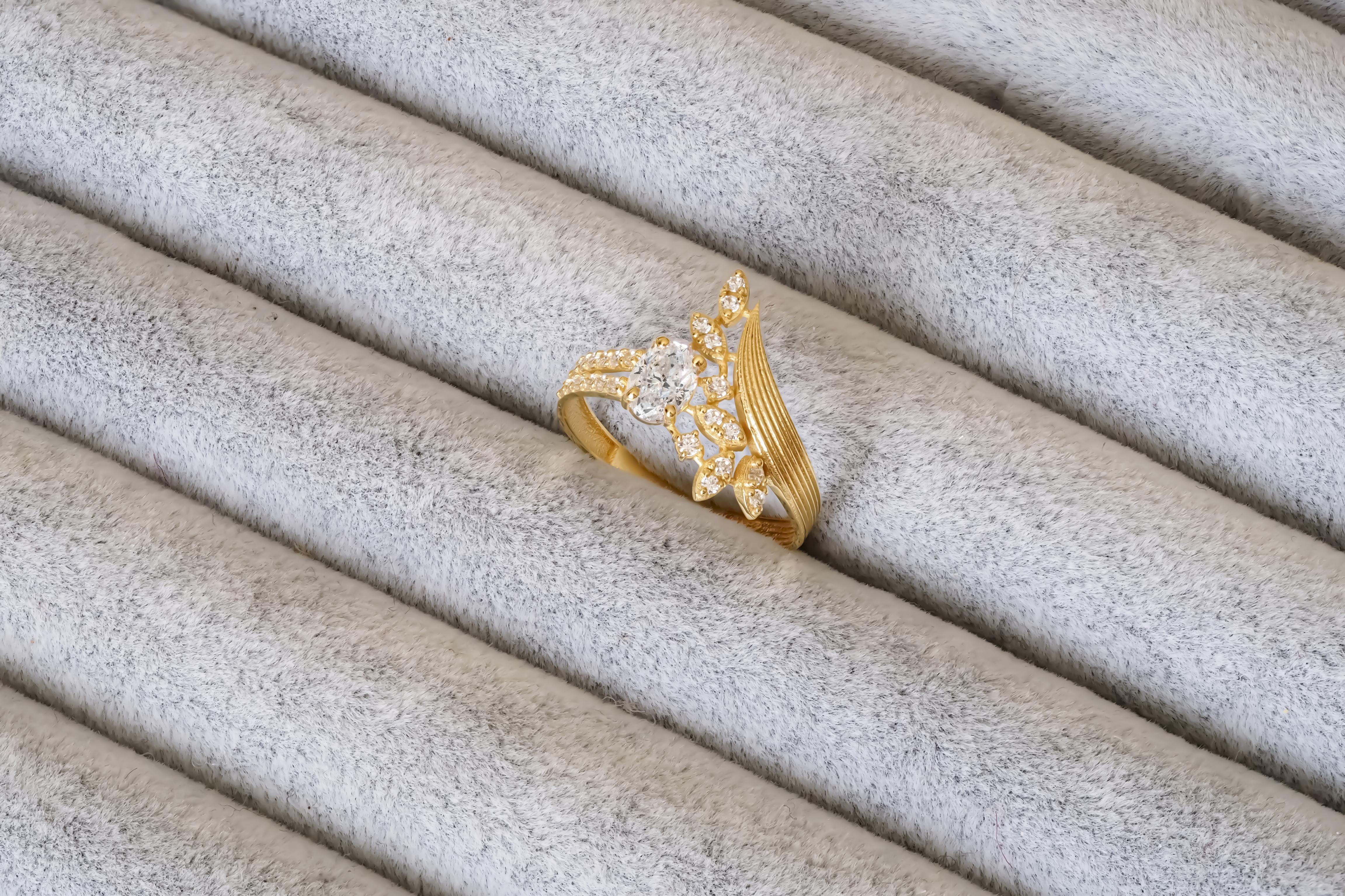in vendita:  Anello con moissanite taglio ovale in oro 14k 8
