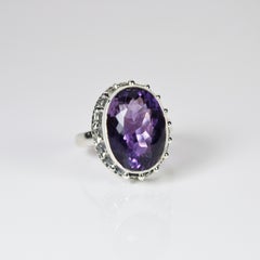 Oval Cut Natural Amethyst Ring