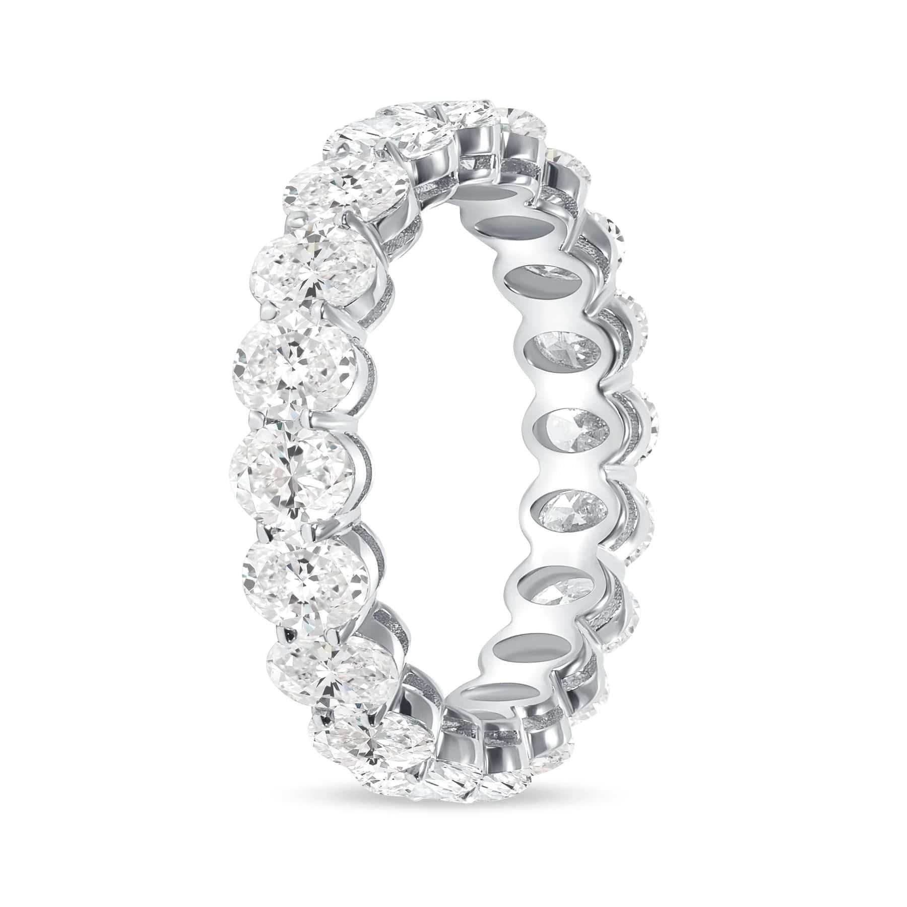 Customizable Oval Cut Natural Diamond Eternity Band Ring For Sale at ...