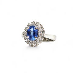 Oval Cut Natural Kyanite Ring