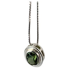 Oval Cut Natural Rare Green Citrine Pendant Necklace