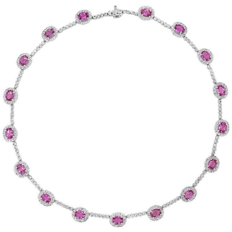 Diamond Luxe Choker with Pink Sapphire Heart Center – Logan Hollowell