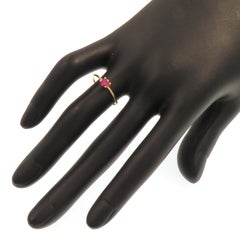 Oval Cut Ruby 9 Karat Rose Gold Band Ring Handcrafted in Italy