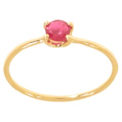 Oval Cut Ruby 9 Karat Rose Gold Band Ring Handcrafted in Italy