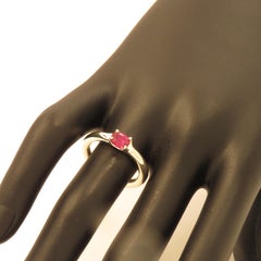 Oval Cut Ruby 9 Karat White Gold Band Ring Handcrafted in Italy