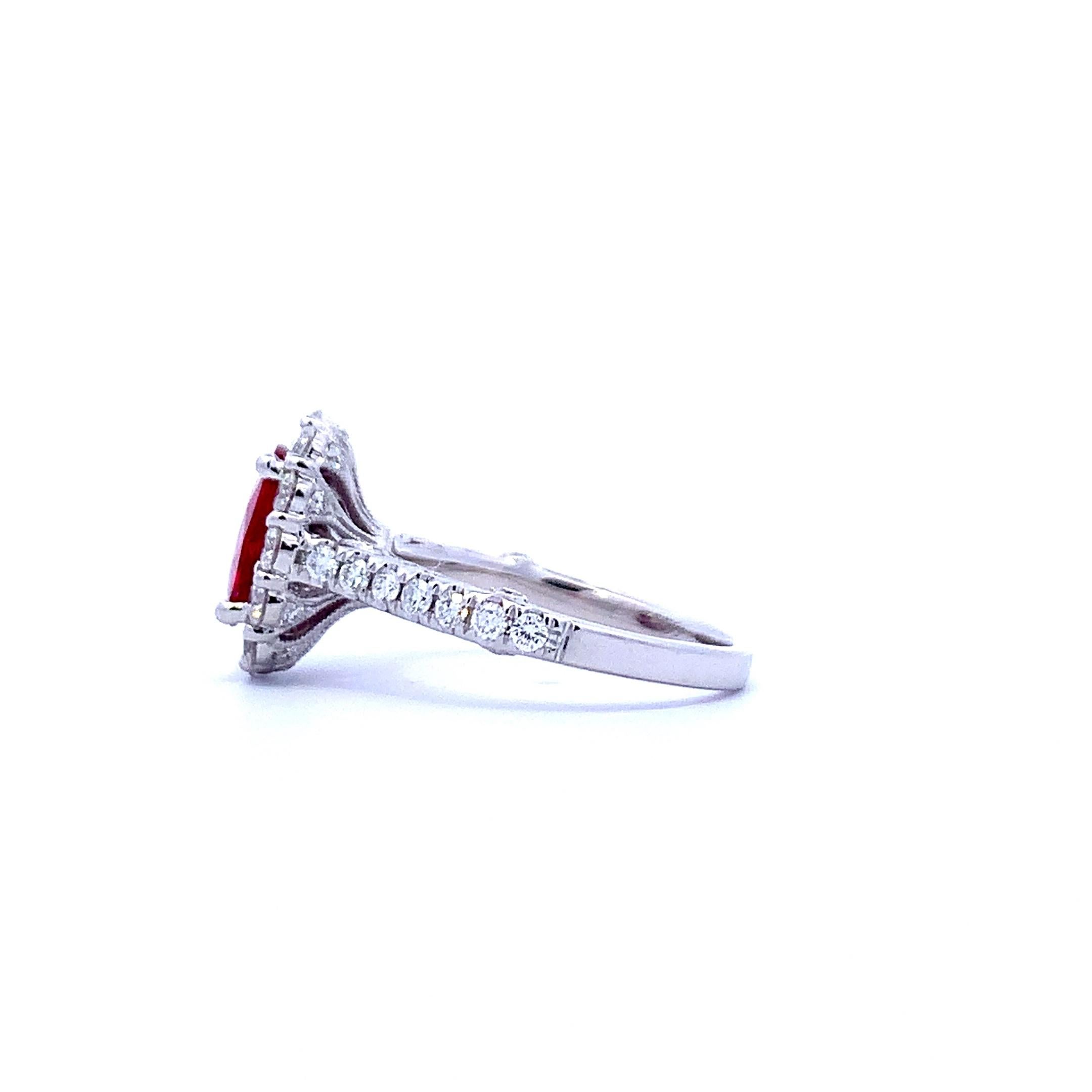 Oval Cut Ruby Halo Ring 1