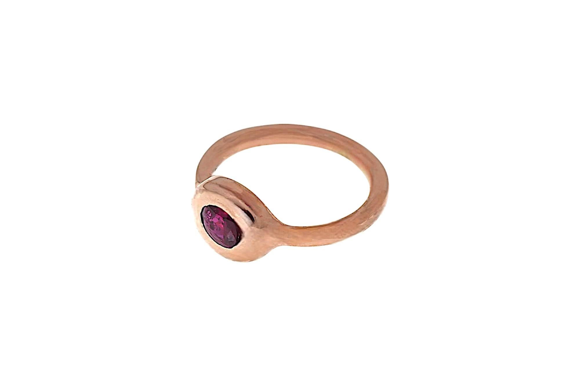 Women's Oval Cut Ruby Rose Gold Ring For Sale