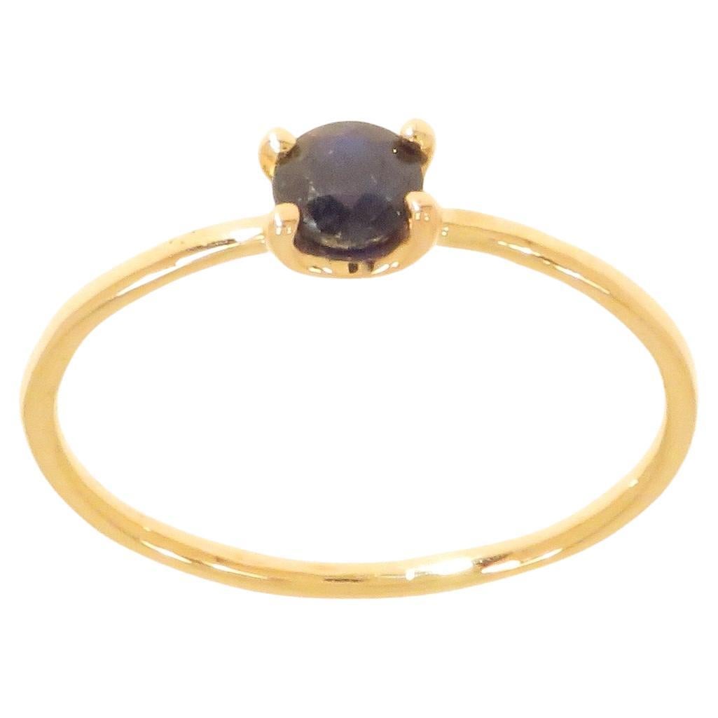 Oval Cut Sapphire 9 Karat Rose Gold Ring Handcrafted in Italy