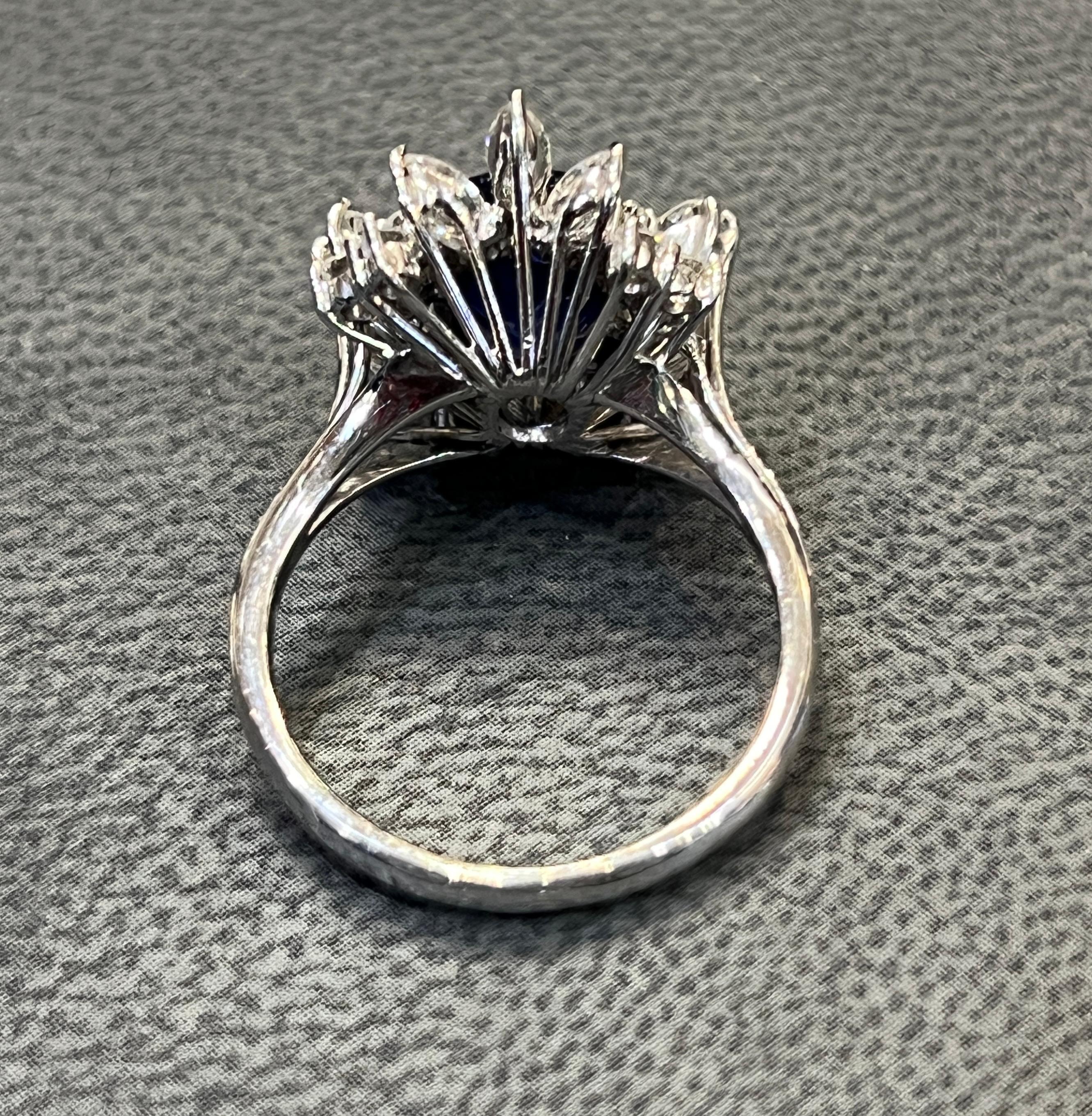 Oval Cut Sapphire & Diamond Cocktail Ring For Sale 1