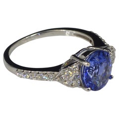 Oval Cut Sapphire Engagement Ring, Vintage Natural Sapphire Wedding Ring