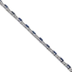 Bracciale con zaffiri taglio ovale e diamanti tondi taglio brillante