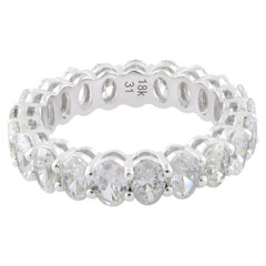 Anillo de pedida de matrimonio de diamantes corte oval SI/H 3,58 ct 18k macizo Joyería fina