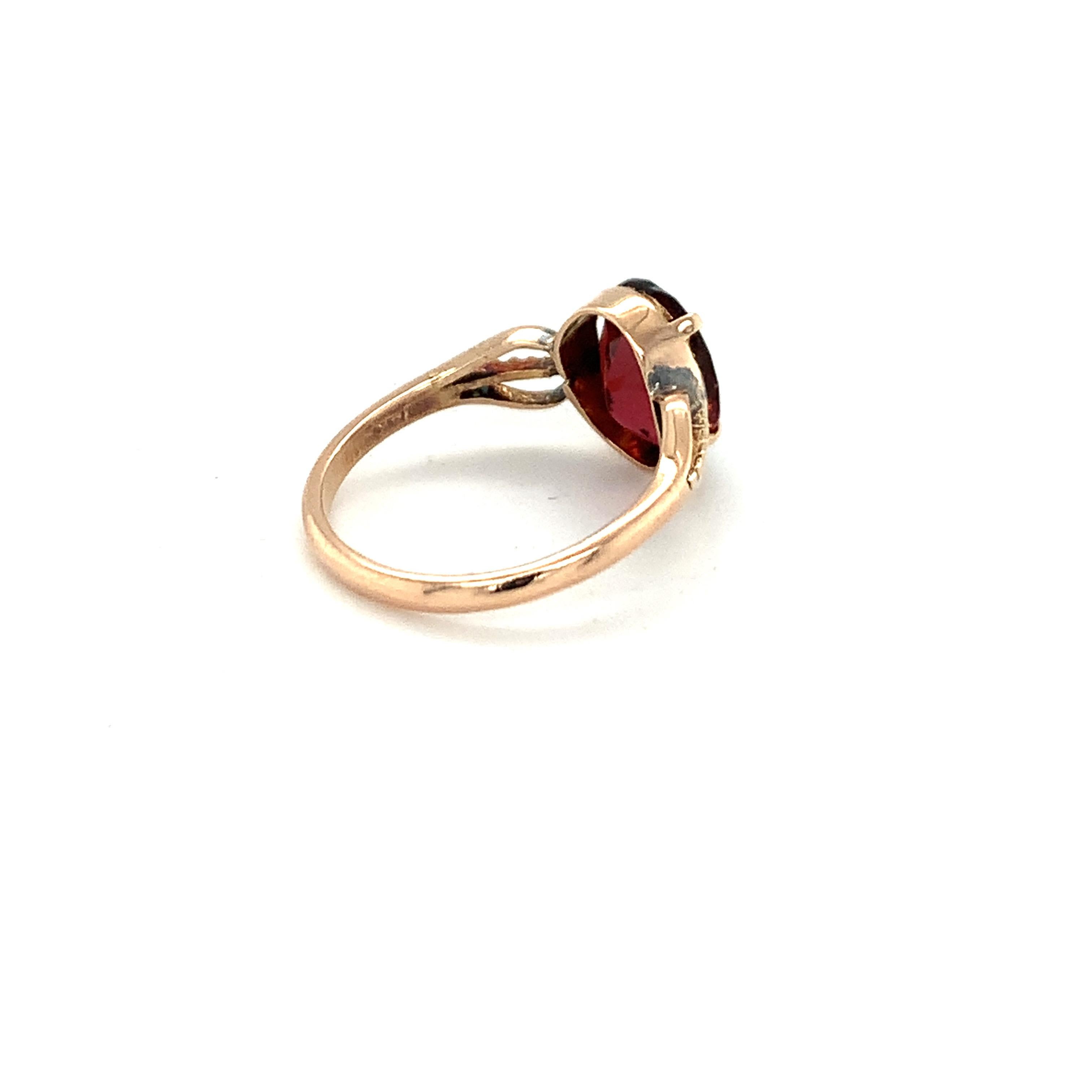 Oval Cut Tourmaline 14K Yellow Gold Ring For Sale 3
