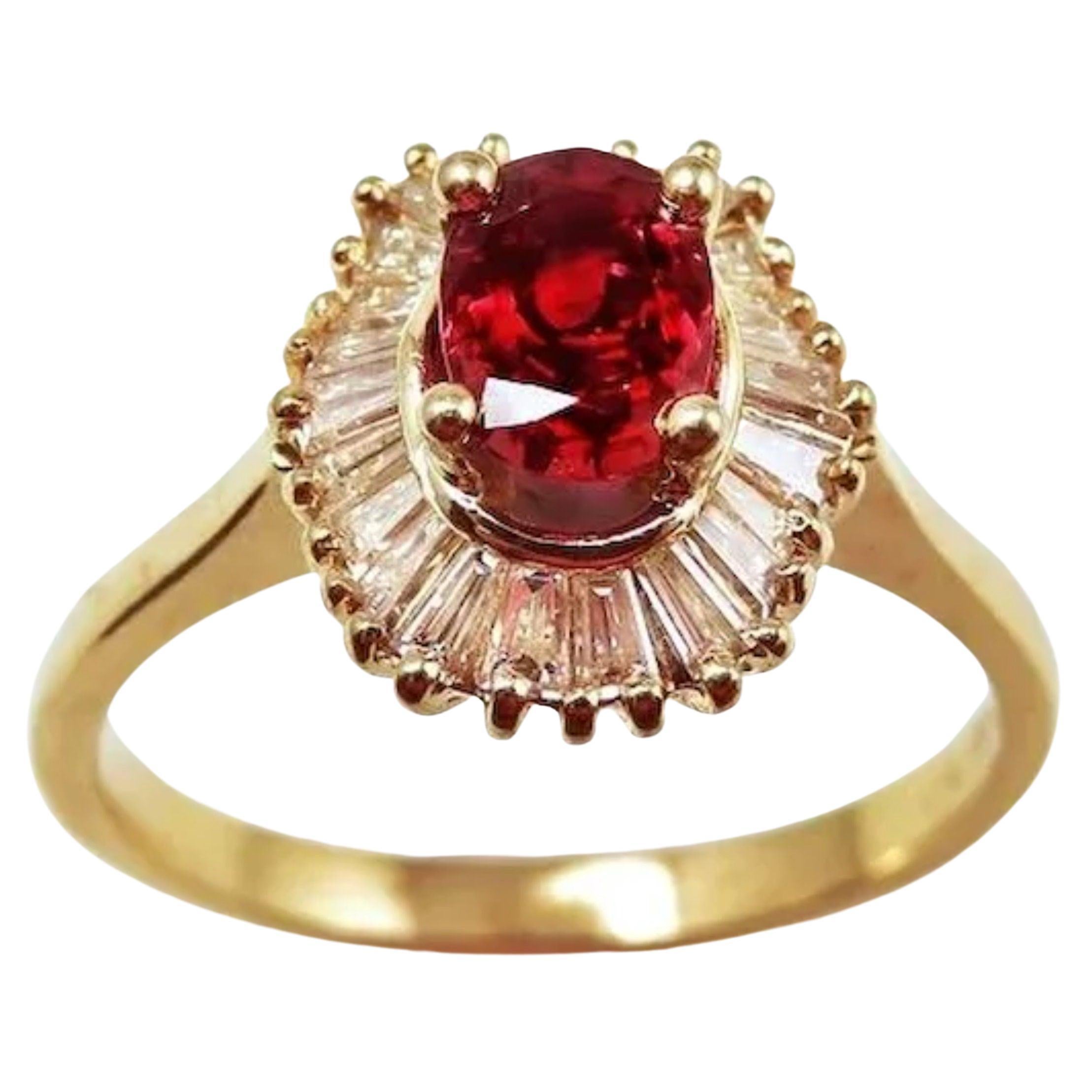 For Sale:  Certified 2.6 Carat Ruby Diamond Engagement Ring Halo Ruby Diamond Cocktail Ring