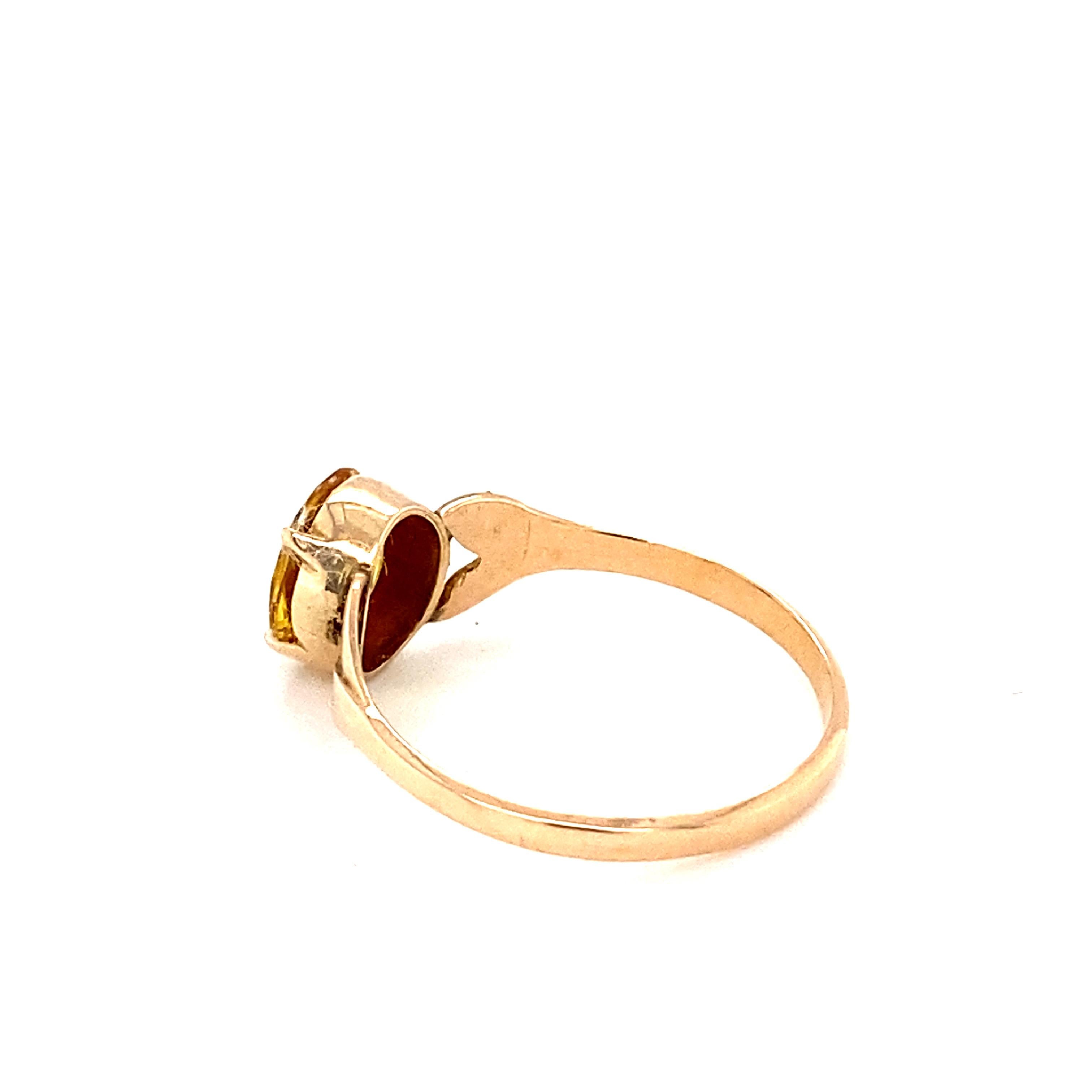 Oval Cut Yellow Sapphire Yellow Gold Ring For Sale 5