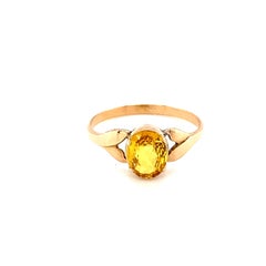 Oval Cut Yellow Sapphire Yellow Gold Ring