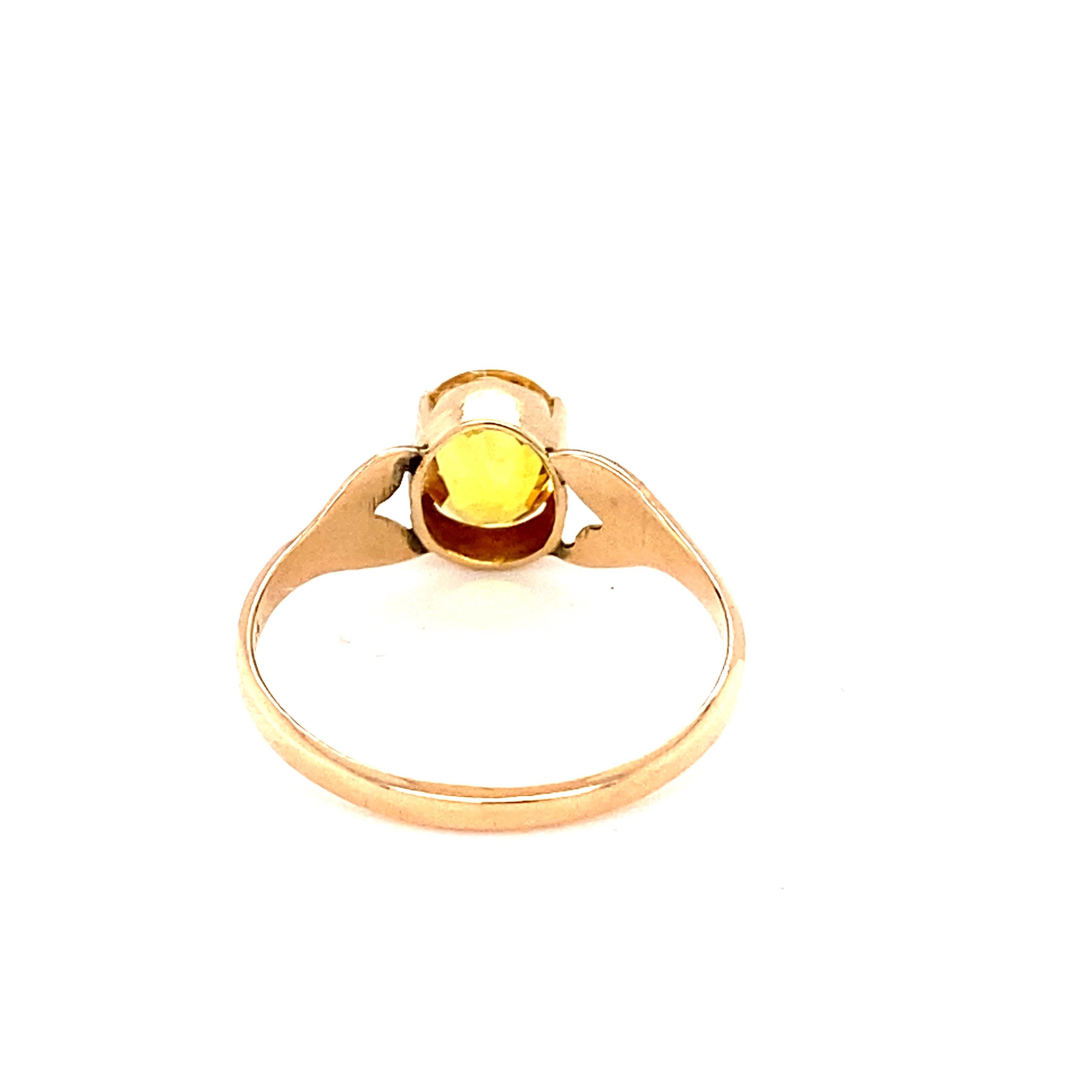 Oval Cut Yellow Sapphire Yellow Gold Ring For Sale 4