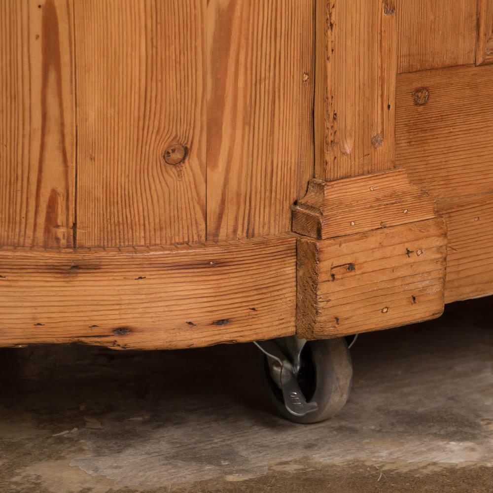 19th Century Oval Danish Antique Pine Grocer's Counter / Kitchen Island