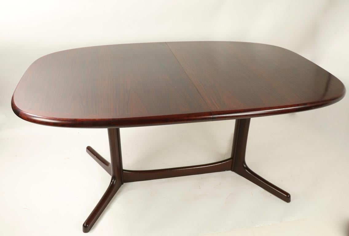 Oval Danish Modern Dining Table by Dyrlund with 2 Leaves In Good Condition In New York, NY