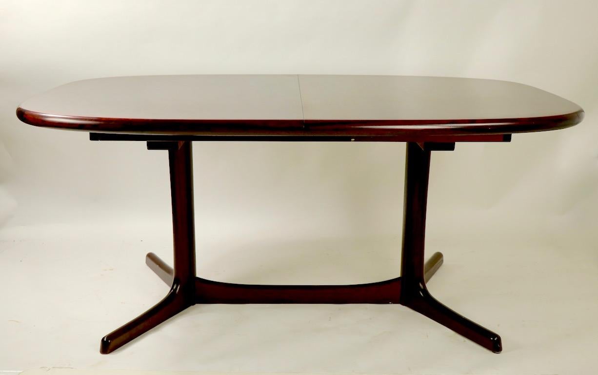 Rosewood Oval Danish Modern Dining Table by Dyrlund with 2 Leaves