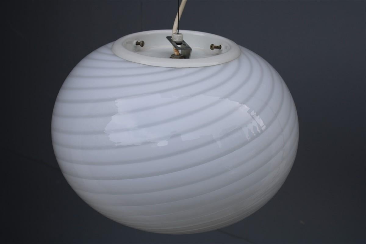 Lustre ovale De Majo Italian Murano 1970 Design italien Verre en spirale en vente 3