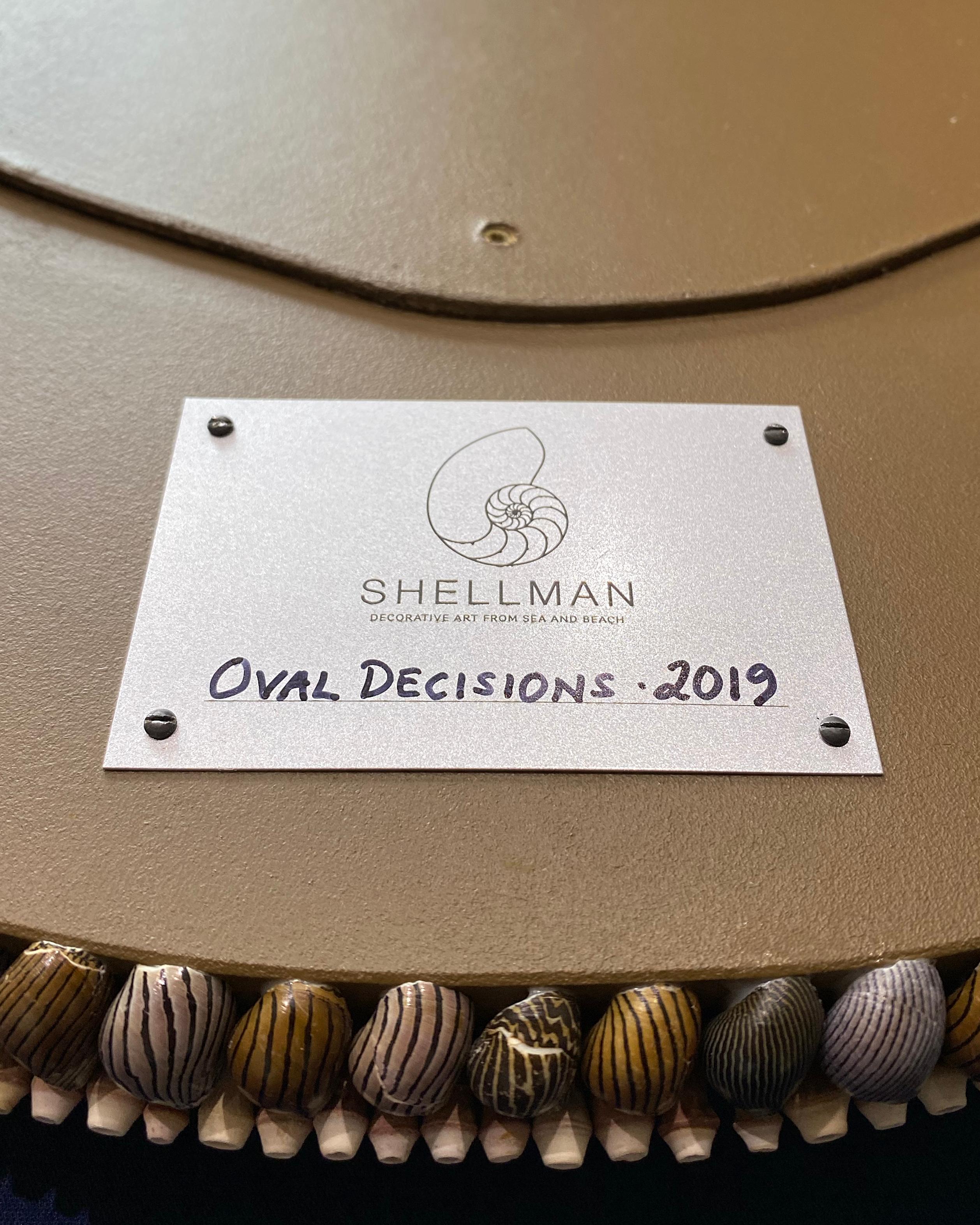 Hand-Crafted Oval Decisions, Unique Shell Mirror by Shellman Scandinavia For Sale