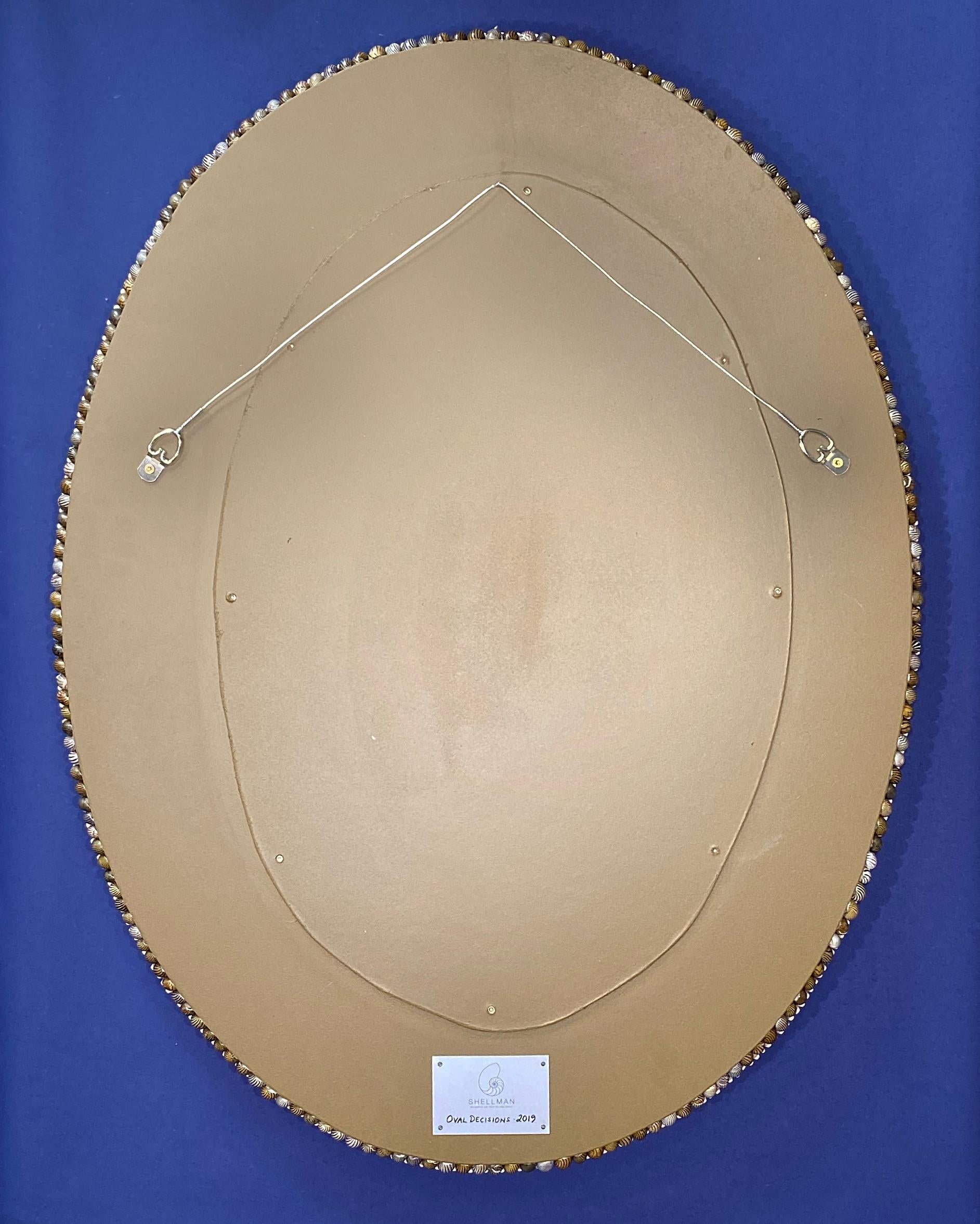 Oval Decisions, Unique Shell Mirror by Shellman Scandinavia In Excellent Condition For Sale In Helsingborg, SE