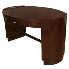 Oval Deco Desk by Vaugn Benz with Nickel Knobs