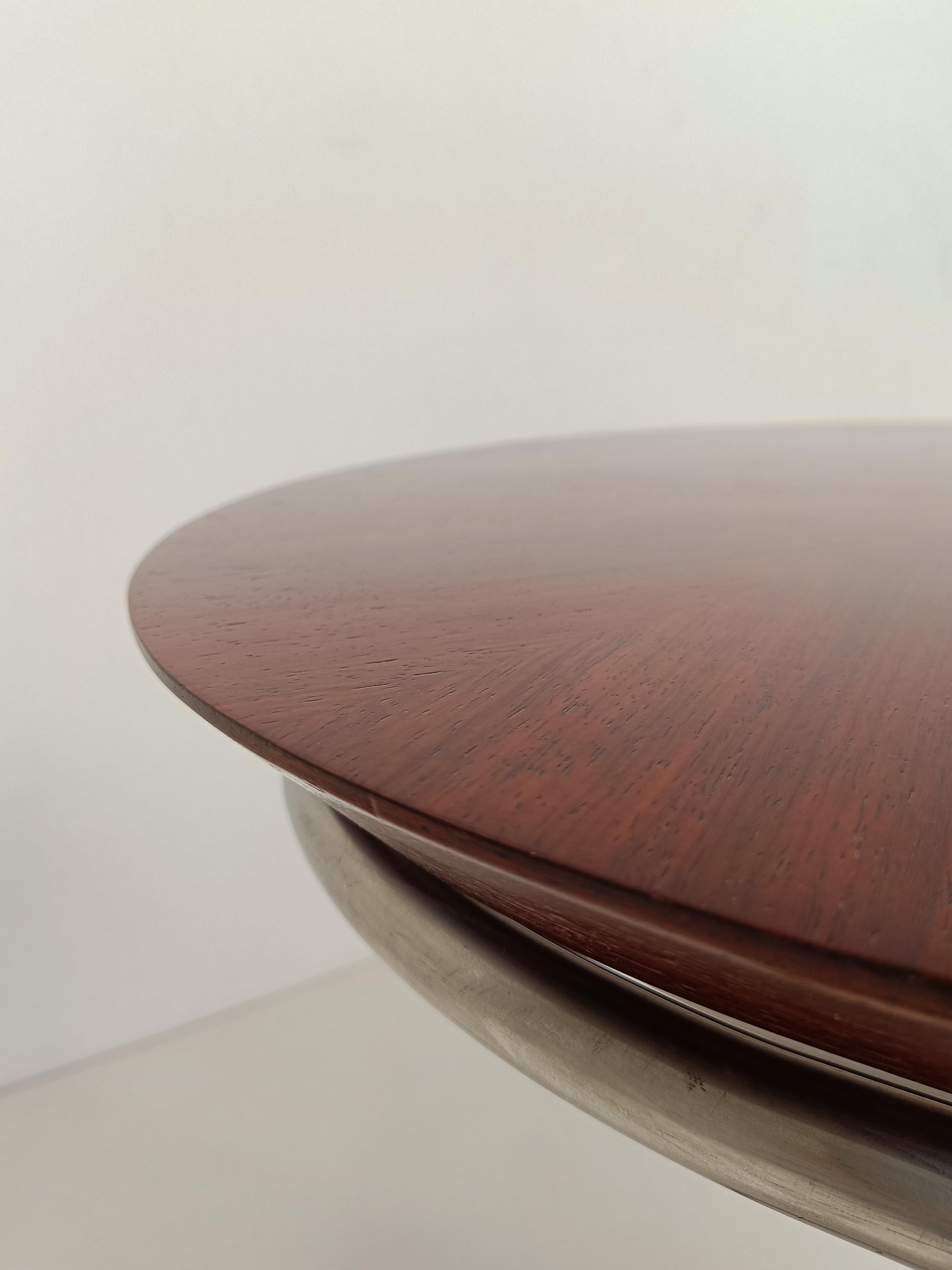 Table de bureau Consolle dans le style de Giotto Stoppino, acier tubulaire et bois  en vente 12