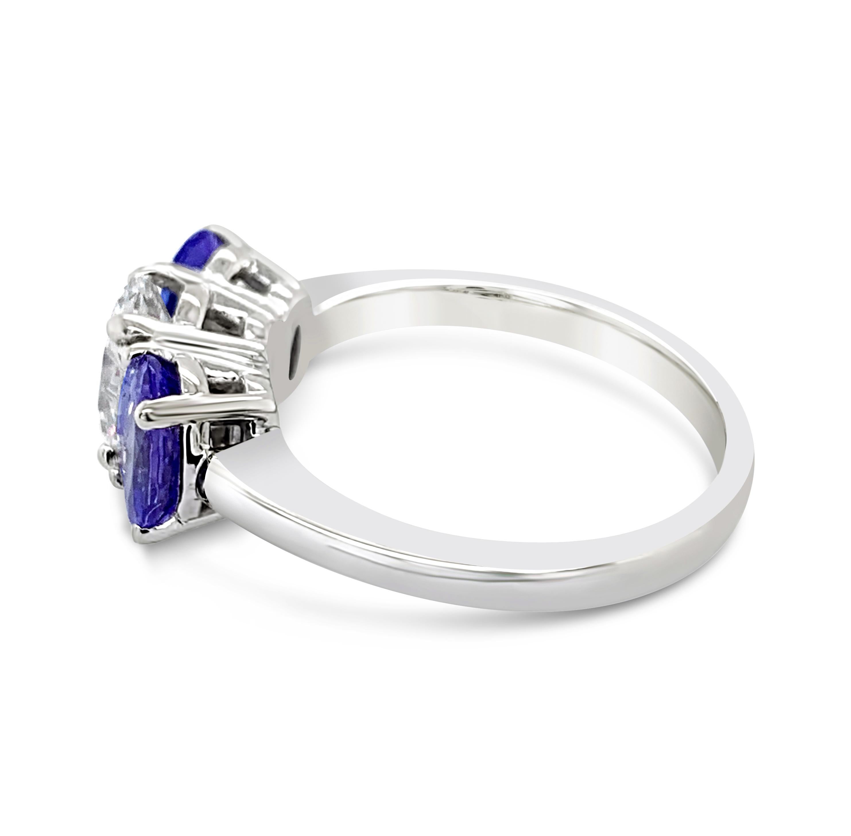 diamond and tanzanite engagement ring