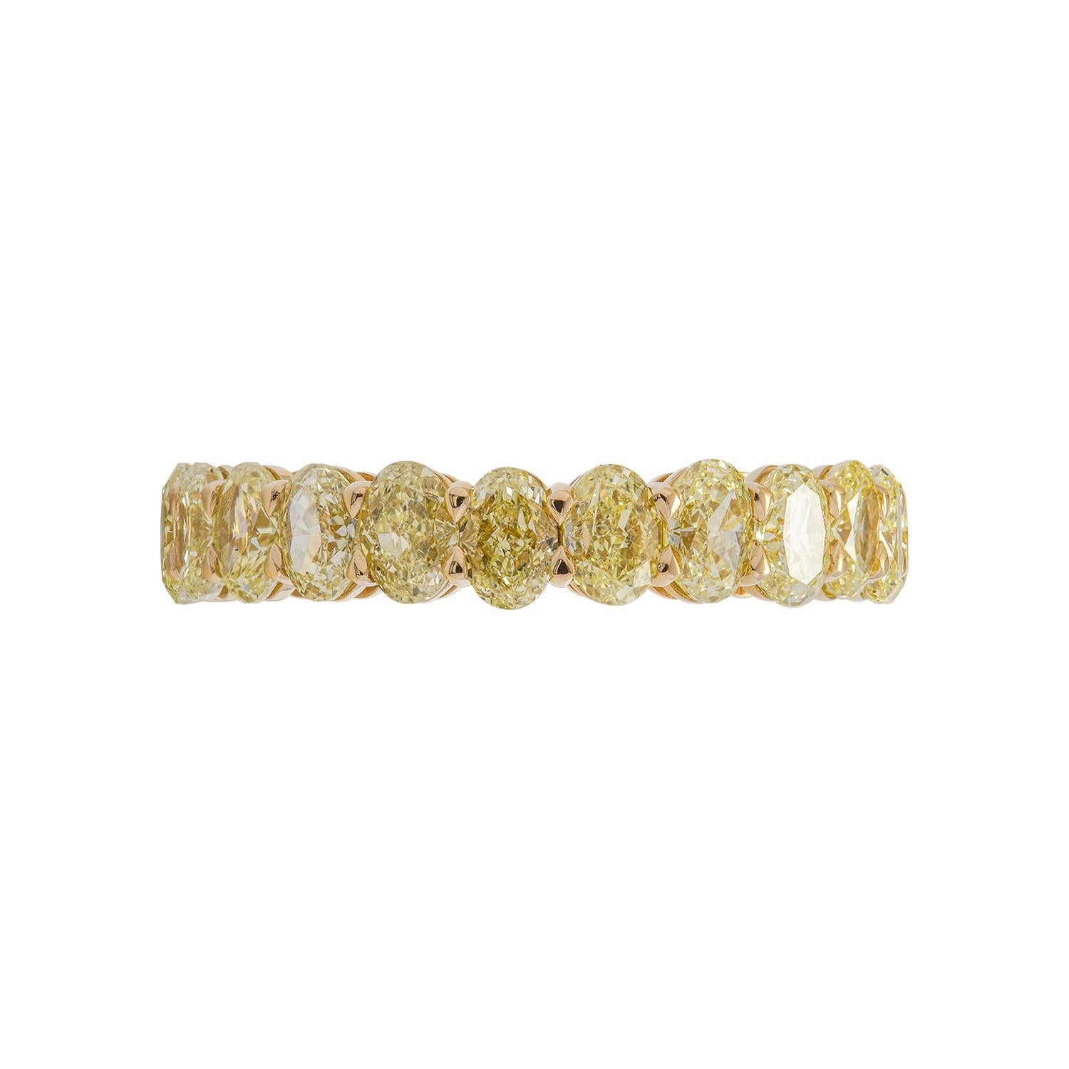 The most wanted piece of jewelry in 2021, timeless, edgy, and stylish!
Handcrafted Band, the highest quality of mounting you will find! Delicate yet sturdy Mounted in 18K Yellow Gold, 22 Oval diamonds totaling 4.94ct total, 0.23-.25ct each
