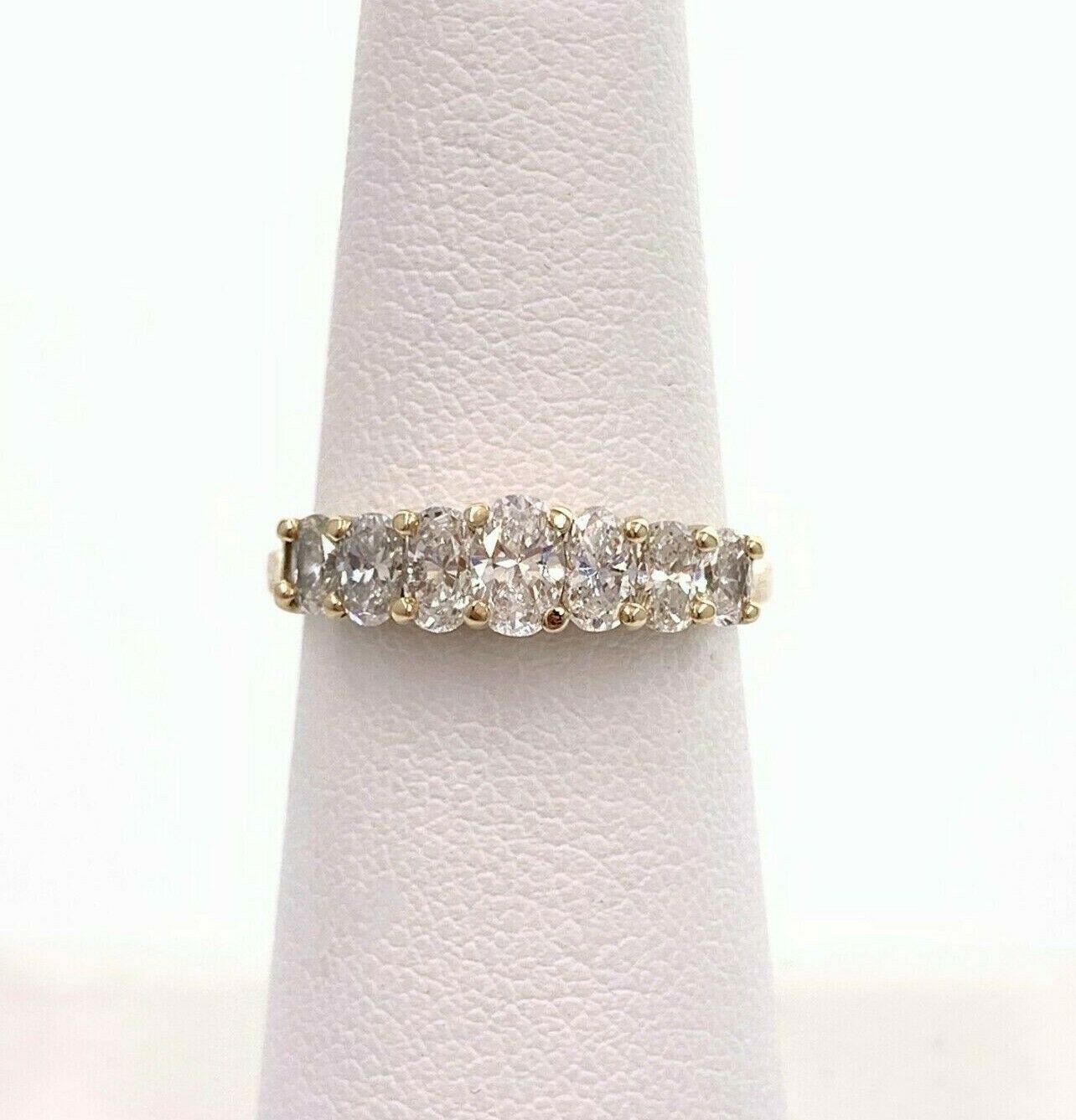 Oval Diamond Band 1.00 Carat 14 Karat Yellow Gold 3