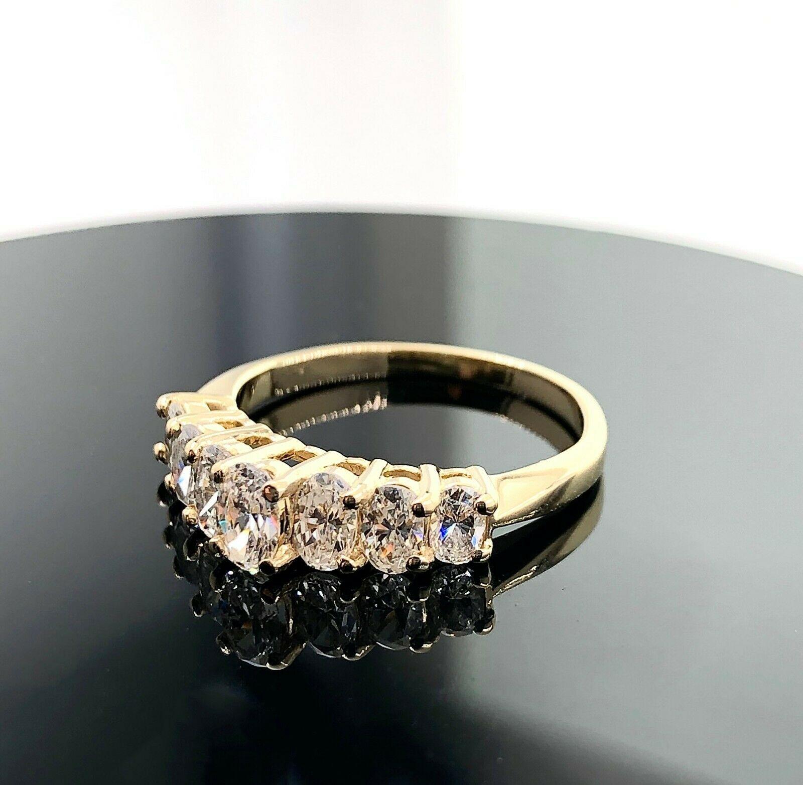 Oval Diamond Band 1.00 Carat 14 Karat Yellow Gold 4