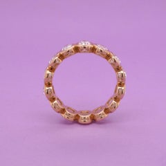 Oval Diamond Bezel Eternity Band, 3.10 Total carat