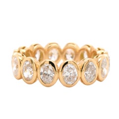 Oval Diamond Bezel Eternity Band, 3.10 Total carat